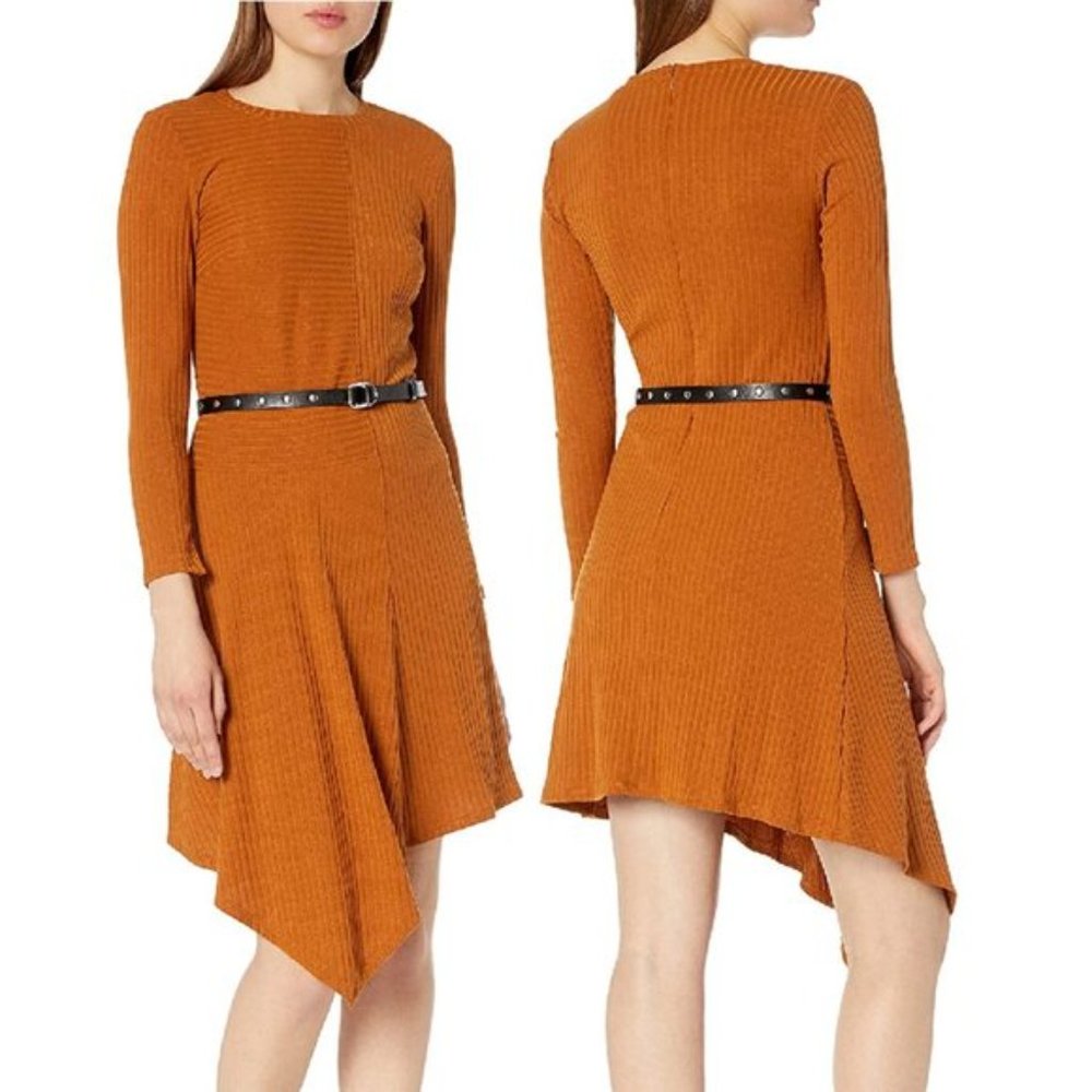 🎈Host Pick🎈 Sam Edelman Long Sleeve Asymmetrical Belted Midi Knit Dress